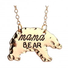 Metal Mama Bear Necklace